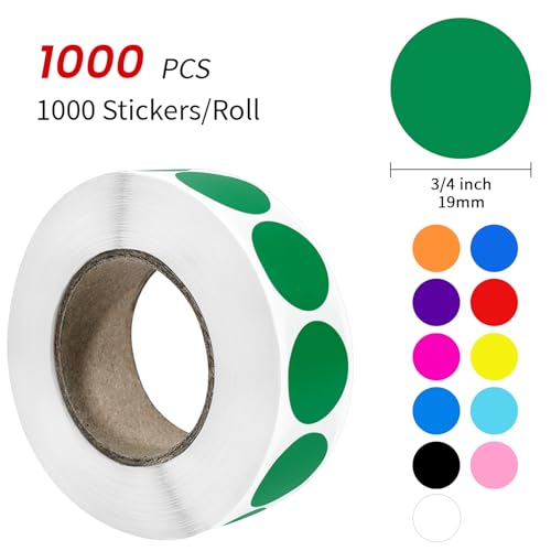 Ouzoustate 1000 PCS 3/4" Red Dot Stickers Round Circle Colored Coding Labels Garage Yard Sale Dot Stickers for Toddlers, Classroom，Office - Image 2
