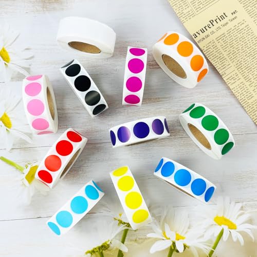 Ouzoustate 1000 PCS 3/4" Red Dot Stickers Round Circle Colored Coding Labels Garage Yard Sale Dot Stickers for Toddlers, Classroom，Office - Image 5