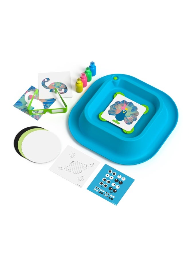 ديسكفري Discovery 3D Neon Spin Motorized Art Station Includes Spin Machine, 3D Glasses, Paints, Templates, Paper | Arts and Crafts for Kids | Supplies Painting Set Activity Kit for Boys & Girls - Image 2
