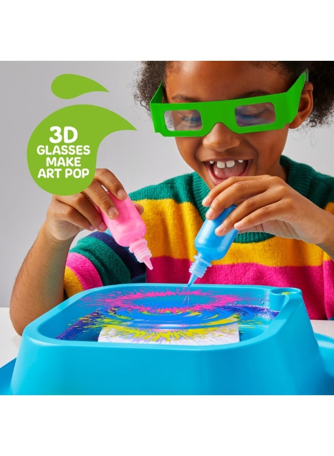 ديسكفري Discovery 3D Neon Spin Motorized Art Station Includes Spin Machine, 3D Glasses, Paints, Templates, Paper | Arts and Crafts for Kids | Supplies Painting Set Activity Kit for Boys & Girls - Image 4