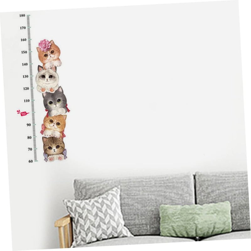 klarako 2pcs Shop for Sticker Creative Height Decal Kindergarten Decor Chart Ruler Cartoon Wall Pattern Art Kitten Kids Measuring Cat Tool Adhesive Clothes Growth - Image 4