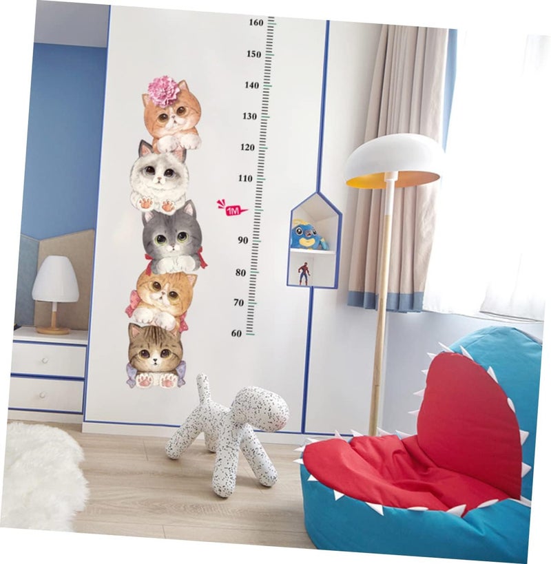 klarako 2pcs Shop for Sticker Creative Height Decal Kindergarten Decor Chart Ruler Cartoon Wall Pattern Art Kitten Kids Measuring Cat Tool Adhesive Clothes Growth - Image 5
