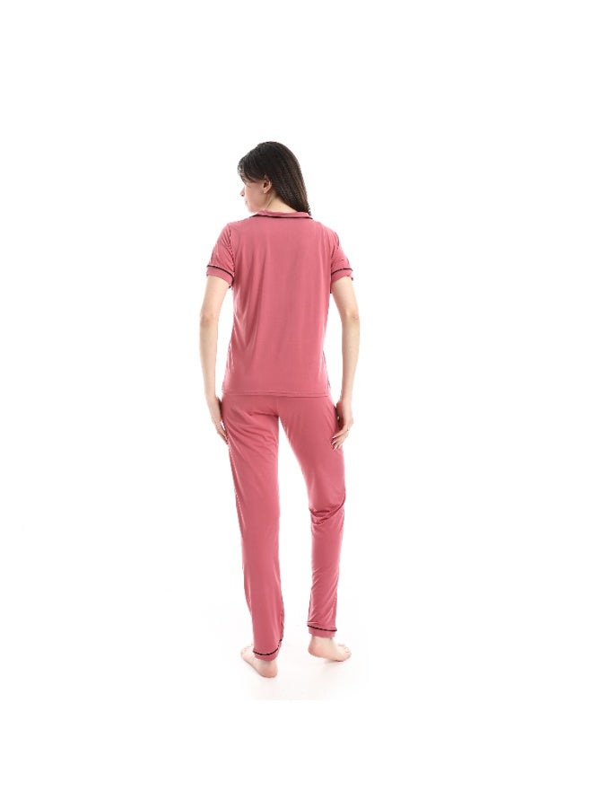Caesar Women's pajamas, soft fabric, with buttons down the front - Image 5