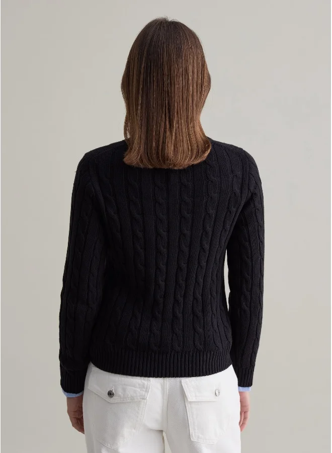 Ovs Ribbed pullover with cable-knit design