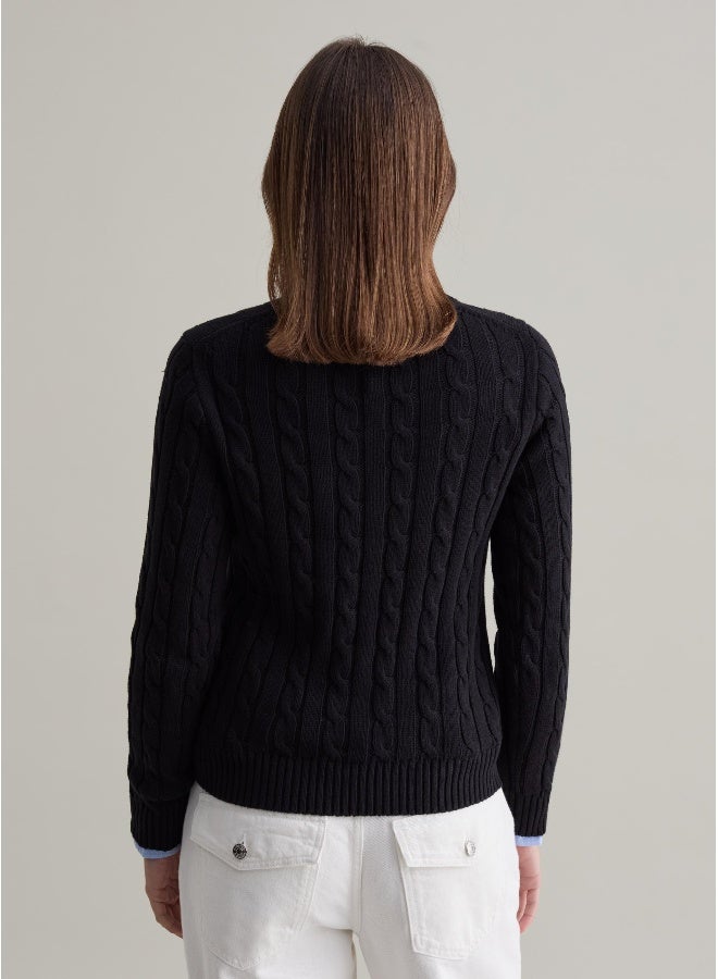 Ovs Ribbed pullover with cable-knit design - Image 3