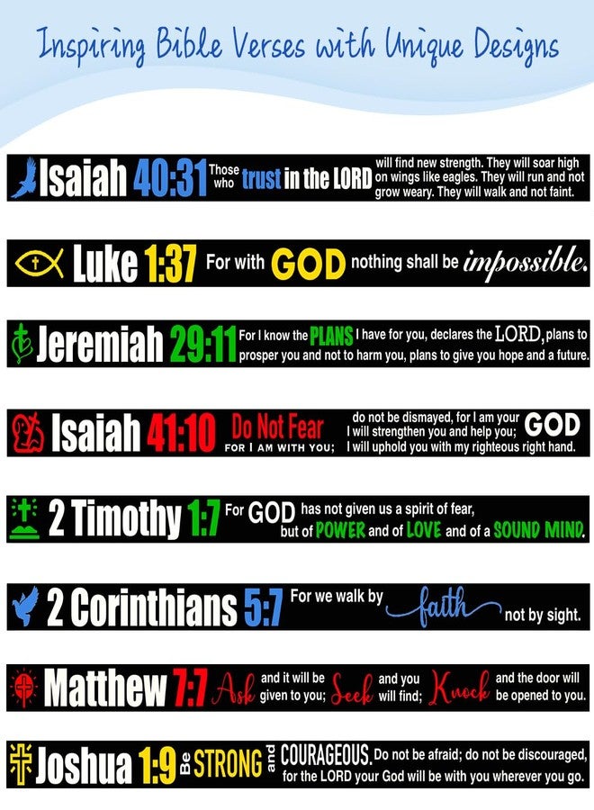 kilofly 8-Pack Christian Bible Verse Silicone Wristbands Scripture Bracelets, Hope - Image 2