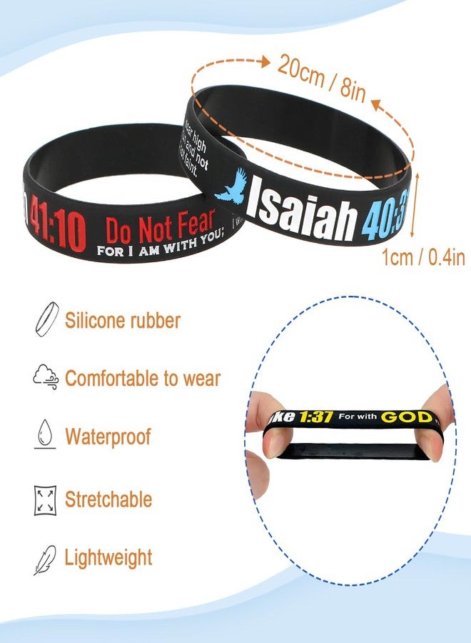 kilofly 8-Pack Christian Bible Verse Silicone Wristbands Scripture Bracelets, Hope - Image 3