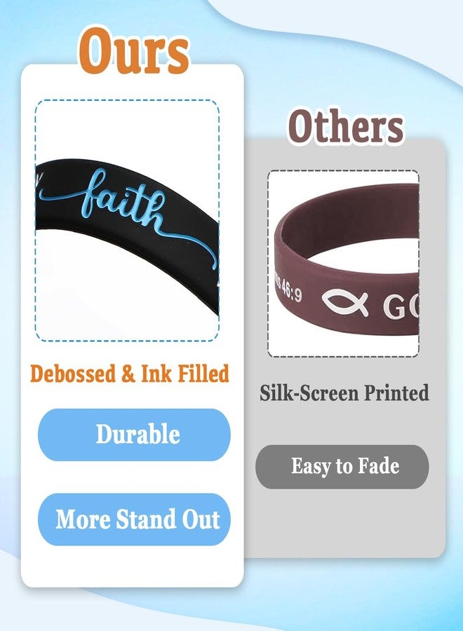 kilofly 8-Pack Christian Bible Verse Silicone Wristbands Scripture Bracelets, Hope - Image 4
