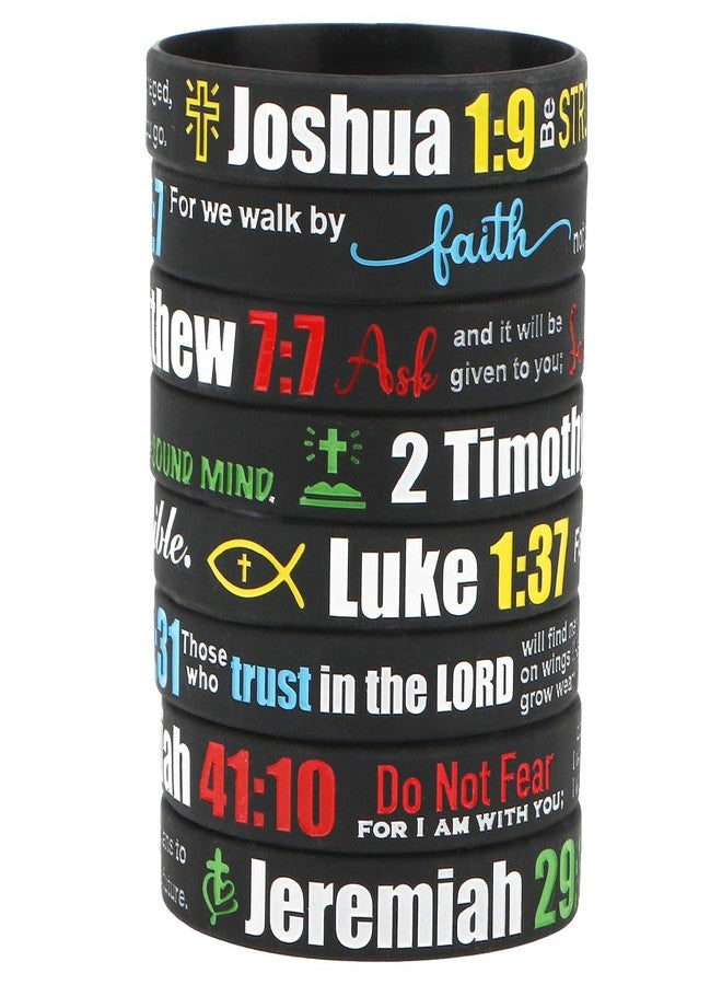 kilofly 8-Pack Christian Bible Verse Silicone Wristbands Scripture Bracelets, Hope - Image 1