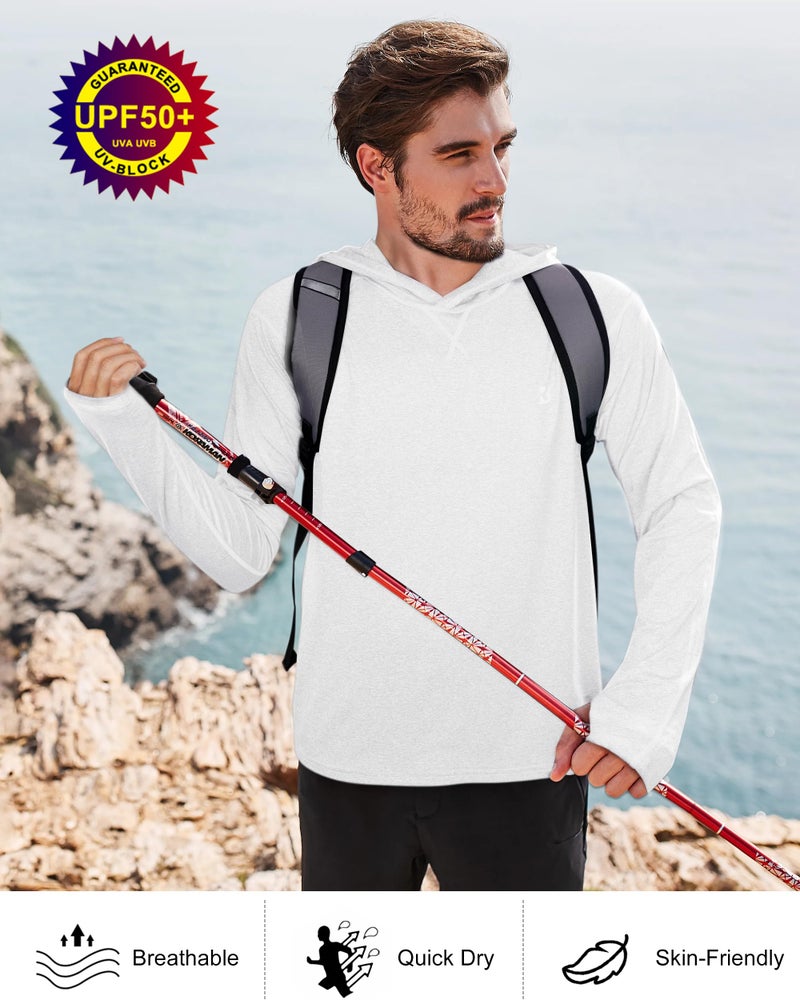 Roadbox Mens UPF 50+ Fishing Shirts, Long Sleeve UV Sun Hoodie, Hiking Running Swim Athletic Workout Shirt - Image 5