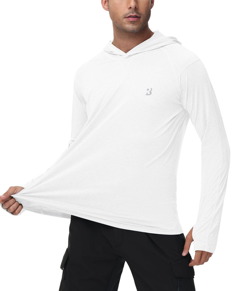 Roadbox Mens UPF 50+ Fishing Shirts, Long Sleeve UV Sun Hoodie, Hiking Running Swim Athletic Workout Shirt - Image 2