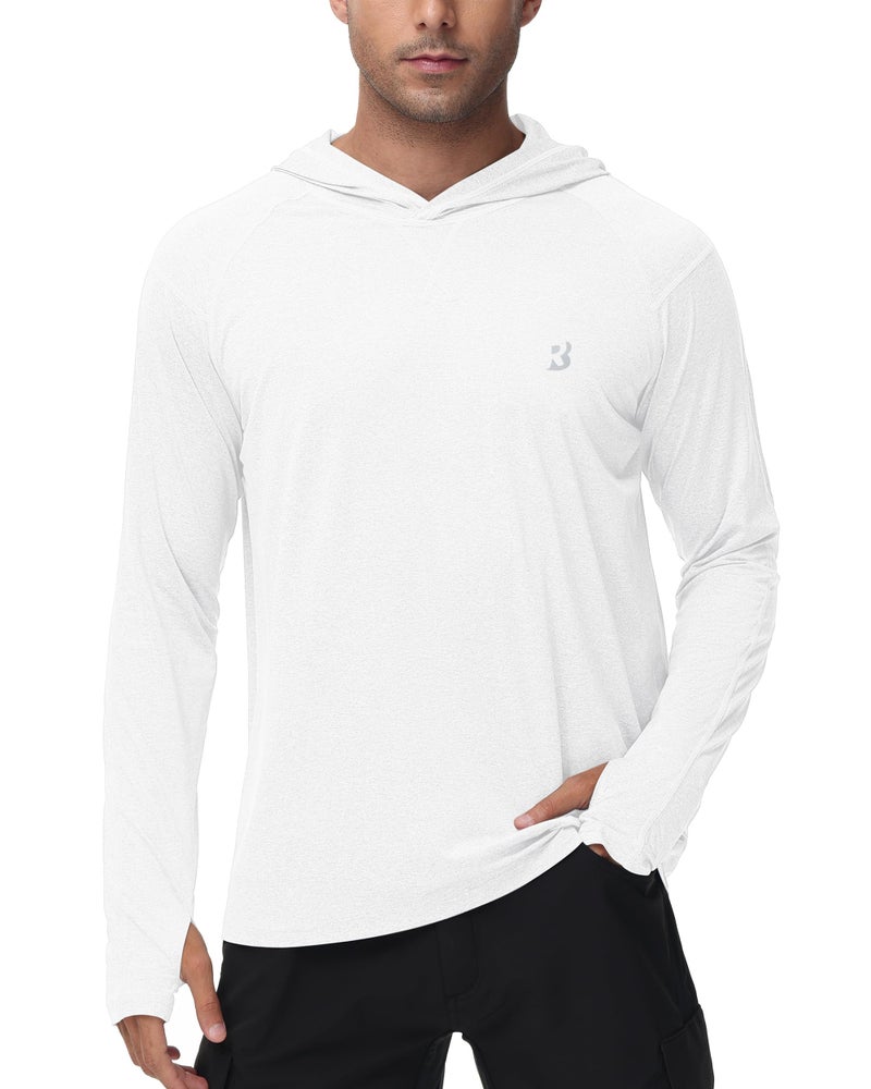 Roadbox Mens UPF 50+ Fishing Shirts, Long Sleeve UV Sun Hoodie, Hiking Running Swim Athletic Workout Shirt - Image 1