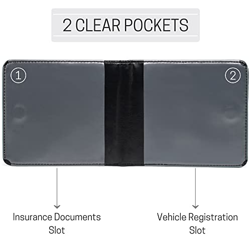 CANOPUS Car Registration and Insurance Holder, Magnetic Closure, Embossed Card Document Holder, Vehicle Glove Box Organizer, Wallet for Auto, SUV, Motorcycle, Truck, Waterproof, Truck Model - Image 3