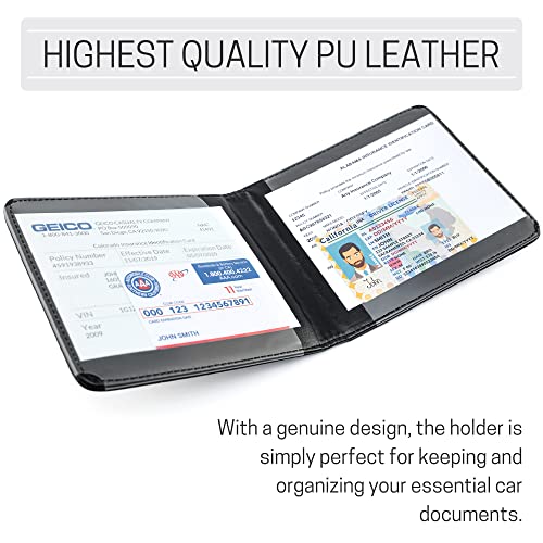 CANOPUS Car Registration and Insurance Holder, Magnetic Closure, Embossed Card Document Holder, Vehicle Glove Box Organizer, Wallet for Auto, SUV, Motorcycle, Truck, Waterproof, Truck Model - Image 2