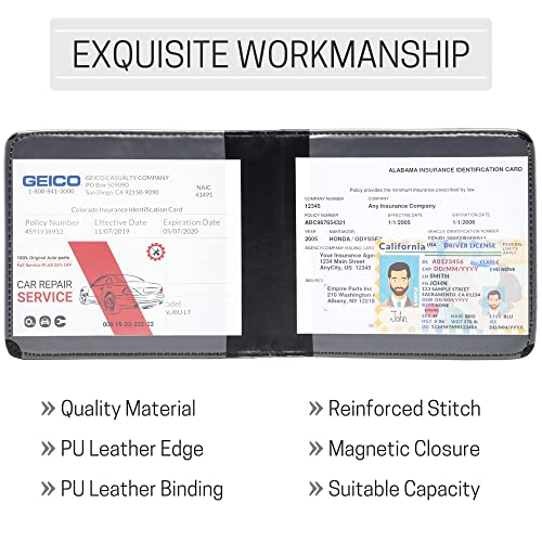 CANOPUS Car Registration and Insurance Holder, Magnetic Closure, Embossed Card Document Holder, Vehicle Glove Box Organizer, Wallet for Auto, SUV, Motorcycle, Truck, Waterproof, Truck Model - Image 4