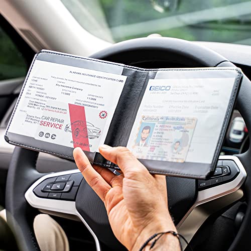 CANOPUS Car Registration and Insurance Holder, Magnetic Closure, Embossed Card Document Holder, Vehicle Glove Box Organizer, Wallet for Auto, SUV, Motorcycle, Truck, Waterproof, Truck Model - Image 5