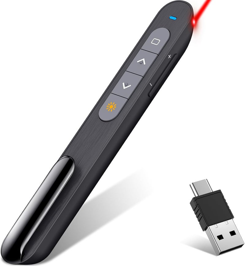 HEYLACOOLX Presentation Clicker Wireless Presenter,2.4GHz Presenter Clicker PPT Clicker on Laptop Computer, Presentation Remote Clicker for Office Classroom - Image 1