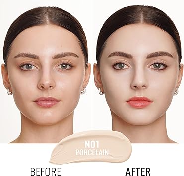 Oulac Foundation Full Coverage Foundation for Mature Skin Liquid Hydrating Foundation Enriched with Aloe Vera Shade 01 Porcelain 30 ml - Image 2