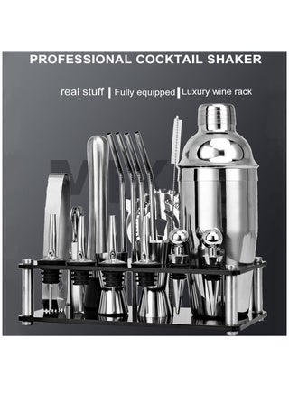 Cocktail Shaker Set With Stand 20-Piece Stainless Steel Bartender Drink Kit  for Home Bar Perfect for Drink Mixing - pzsku/ZE678E5141484A196E352Z/45/_/1663475453/a55ae4c8-b3ae-4b10-9543-02118918a00c