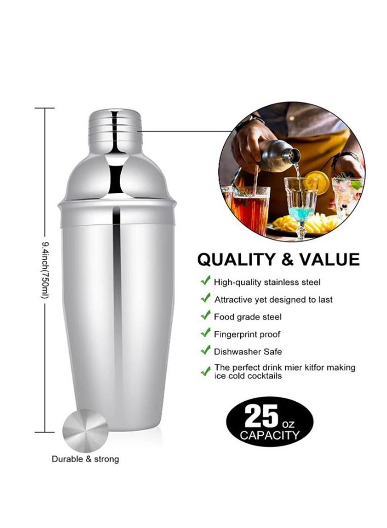 Cocktail Shaker Set With Stand 20-Piece Stainless Steel Bartender Drink Kit  for Home Bar Perfect for Drink Mixing