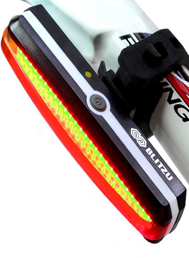 BLITZU Cyborg 168T Tail Light or 168H Bike Headlight, USB Rechargeable LED Rear Bicycle Lights Set Front Back Night Riding, Cycling Safety Reflector Accessories (Taillight) - Image 1