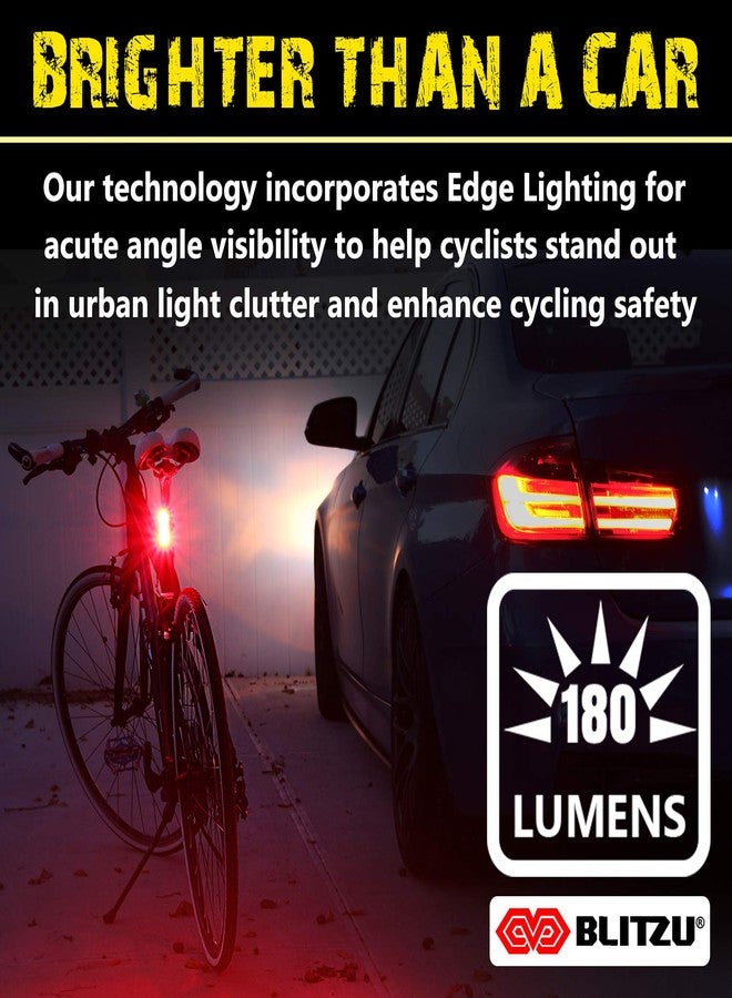 BLITZU Cyborg 168T Tail Light or 168H Bike Headlight, USB Rechargeable LED Rear Bicycle Lights Set Front Back Night Riding, Cycling Safety Reflector Accessories (Taillight) - Image 3