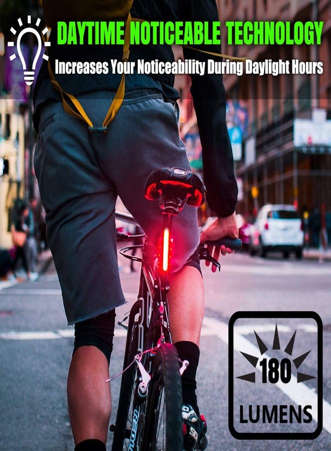 BLITZU Cyborg 168T Tail Light or 168H Bike Headlight, USB Rechargeable LED Rear Bicycle Lights Set Front Back Night Riding, Cycling Safety Reflector Accessories (Taillight) - Image 2