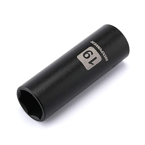 MIXPOWER 12Inch Drive Deep Impact Socket 19mm CRV Metric 6 Point Deep