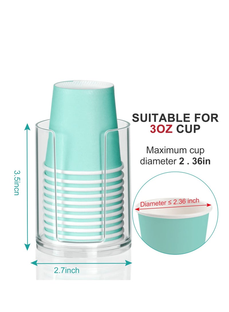 SYOSI Clear Cup Dispenser Bathroom Cup Dispenser Disposable Mouthwash Cups Holder Fit 3oz 4oz Small Paper Cups Cup Storage Stand Cup Holder for Countertop - Image 5