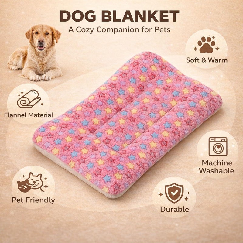 Flannel Dog Blanket Soft and Warm Pet Cushion XL 100 X 75cm – All Season Comfort, Machine Washable, Protects Furniture for Large Dogs and Cats (L Size 70 * 55CM) - Image 4