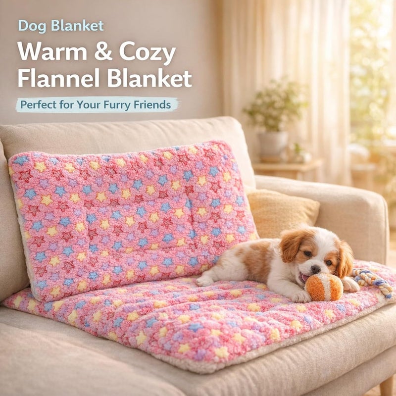 Flannel Dog Blanket Soft and Warm Pet Cushion XL 100 X 75cm – All Season Comfort, Machine Washable, Protects Furniture for Large Dogs and Cats (L Size 70 * 55CM) - Image 2