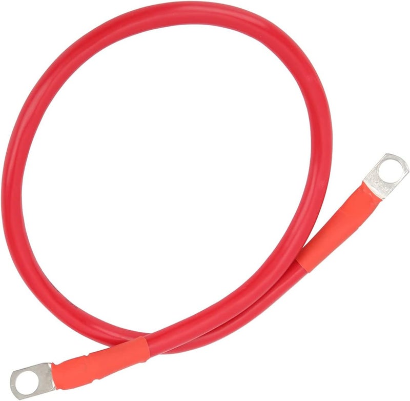 4AWG 25mm² 150A Ground Wire, High Toughness Earth Cable with Tinned Copper Conductor, 23.6in Battery Grounding Cord for Inverter Fuse Holder and Dual Battery Connection (A(red)) - Image 3