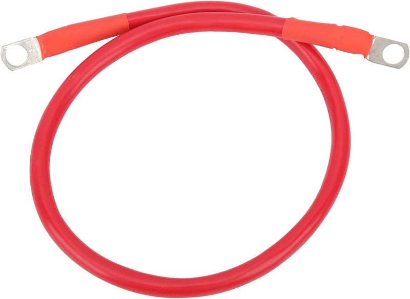 4AWG 25mm² 150A Ground Wire, High Toughness Earth Cable with Tinned Copper Conductor, 23.6in Battery Grounding Cord for Inverter Fuse Holder and Dual Battery Connection (A(red)) - Image 1