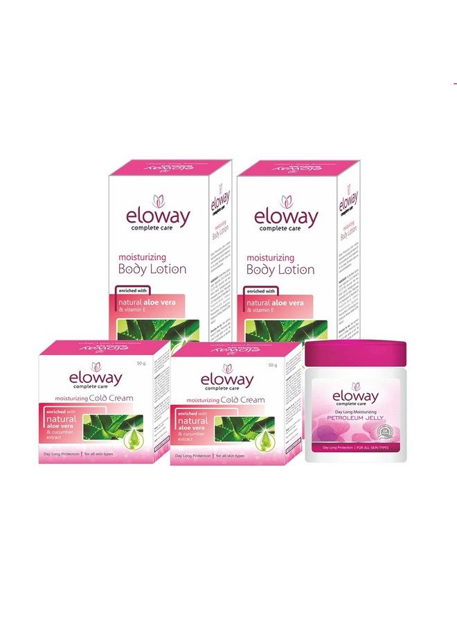 Eloway Body Lotion 2(100Ml) + Moisturizing Cold Cream 2(50G)+Petroleum Jelly(100G) For Soft And Smooth Skin Combo Pack Of 5 - Image 1