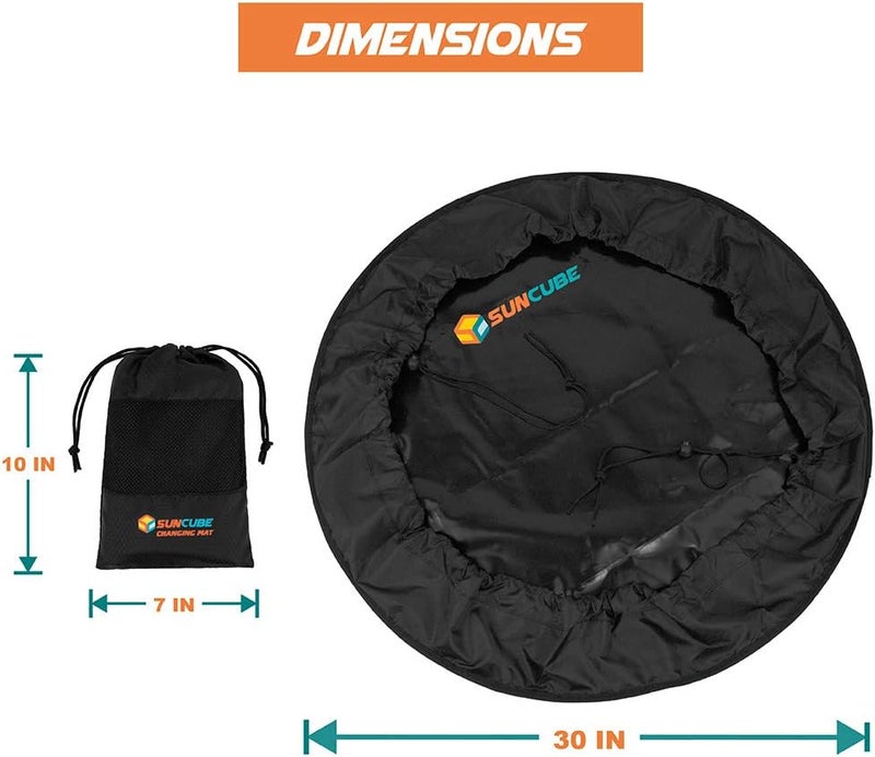 Suncube Wetsuit Changing Mat, Waterproof Surf Bag, Drawstring Wetsuit Bag, Surfing Accessories for Kayakers, Dry Bag for Beach, Durable Compact No Leak Mat for Scuba - Image 2
