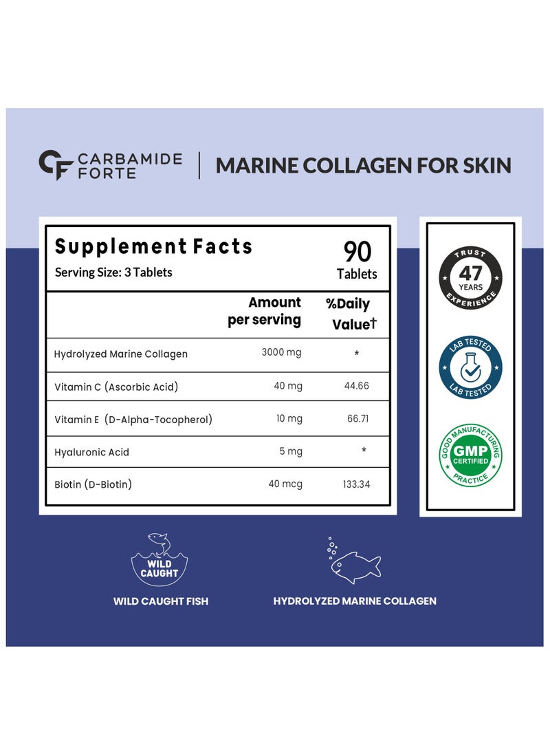 Hydrolyzed Marine Collagen Peptides 3000mg with Biotin & Hyaluronic Acid - Collagen Type 1 Powder - 90 Tablets - pzsku/ZE679062DEBC956094C38Z/45/_/1725347410/b4e8ce8e-c8b8-43b3-8345-0be757fc1afc