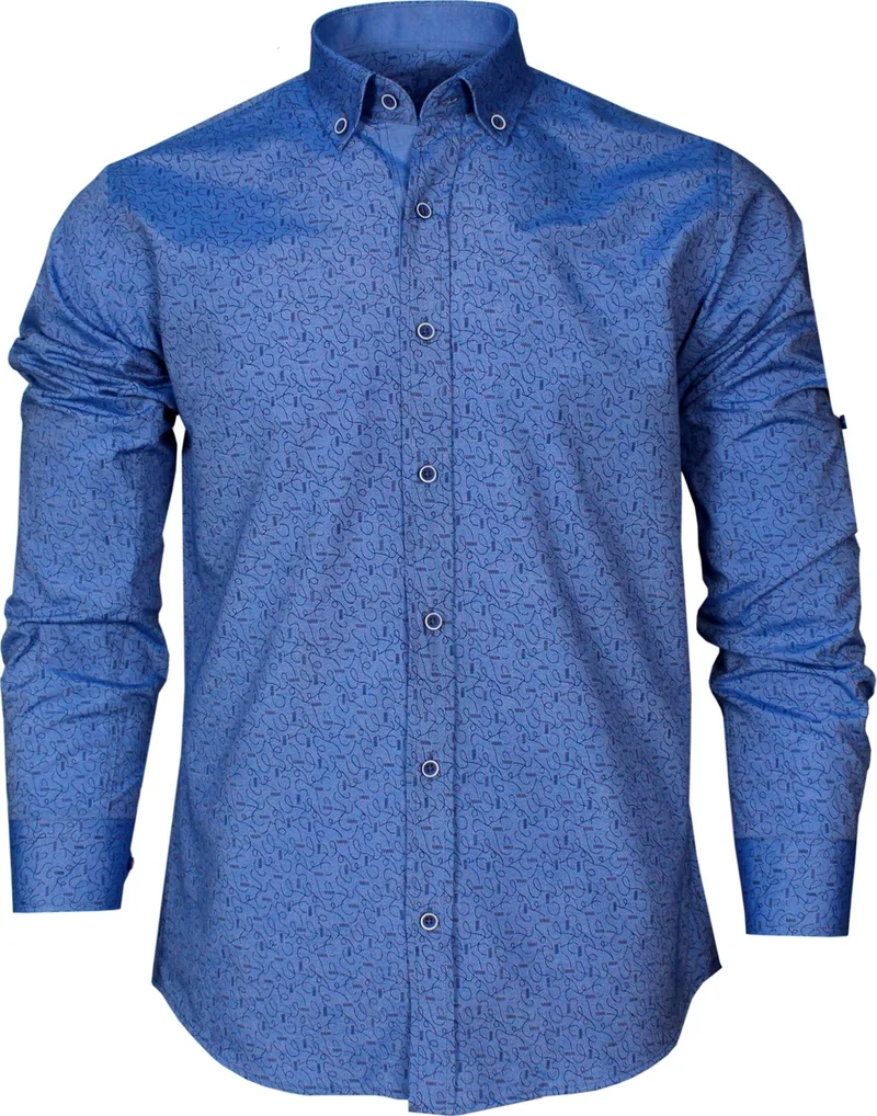 فاريتا Slim Fit Blue Patterned Men's Shirt