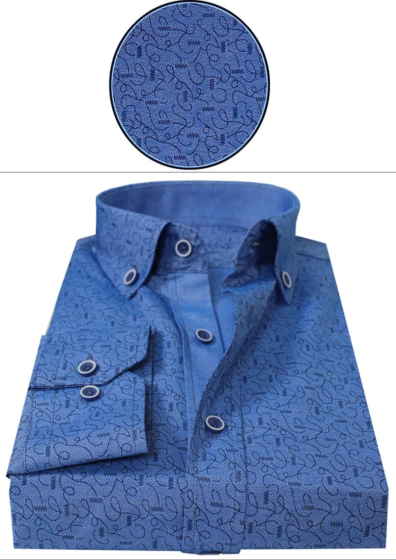 Varetta Slim Fit Blue Patterned Men's Shirt
