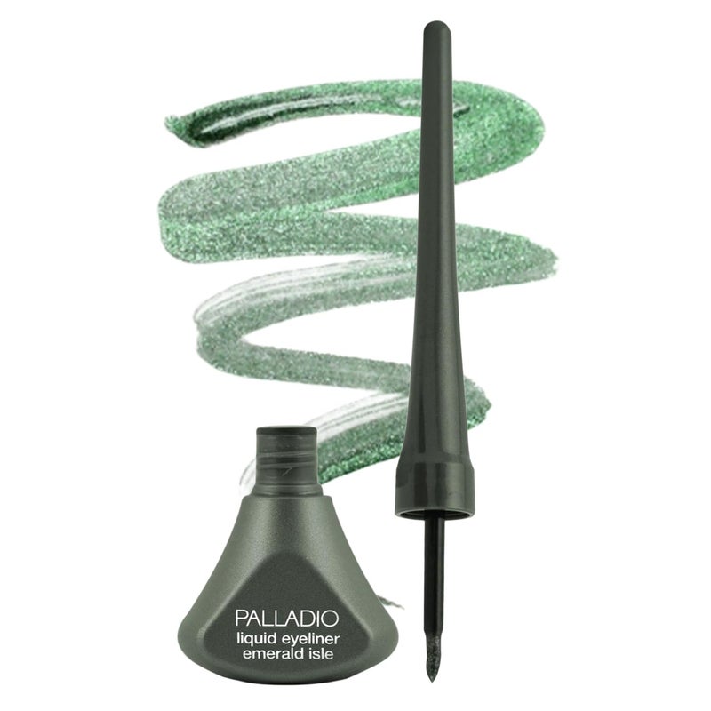Palladio Liquid Eyeliner Highly Pigmented and Waterproof For Intense Eye Definition Smearproof Eyeliner Liquid Includes Easy Grip Wand and Felt Tip Applicator Emerald Isle - Image 2