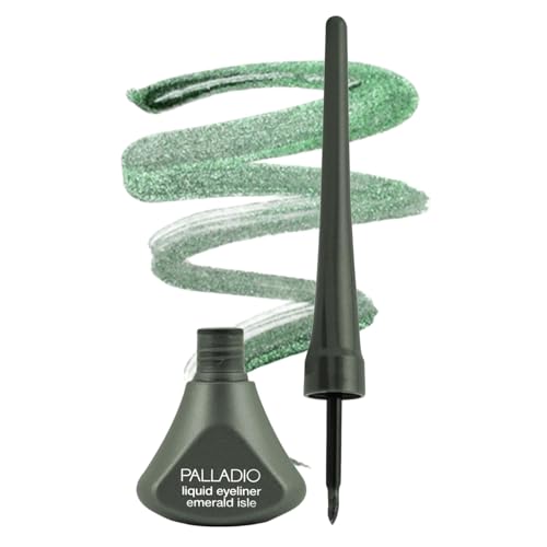 Palladio Liquid Eyeliner Highly Pigmented and Waterproof For Intense Eye Definition Smearproof Eyeliner Liquid Includes Easy Grip Wand and Felt Tip Applicator Emerald Isle - Image 1