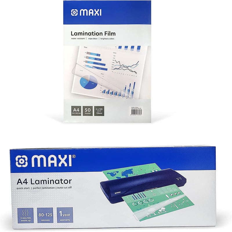 A4 LAMINATOR + LAMINATION POUCH 125MIC 50PC, MX LM283+MX LPA450 - Image 1