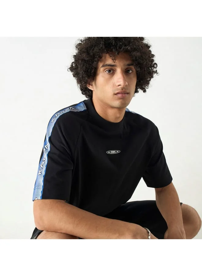 Kappa Kappa Logo Print T-shirt with Crew Neck and Raglan Sleeves