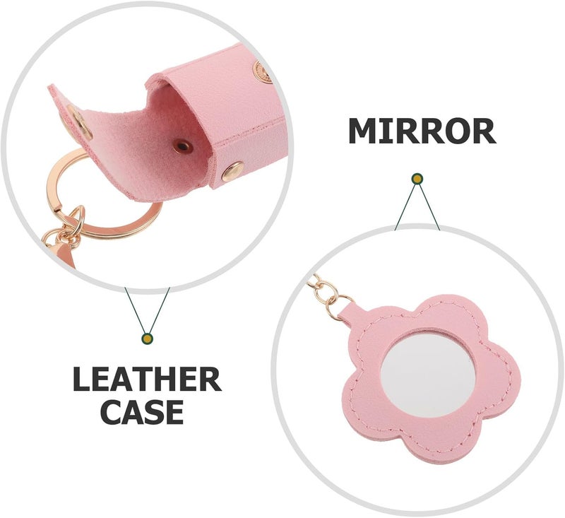 4pcs Lipstick Keychain Holder - PU Lip Gloss Holder with Mirror - Small Lipstick Pouch for Purse and Bag - Mini Travel Makeup Organizer for Small Perfume Lip Balm - Image 3