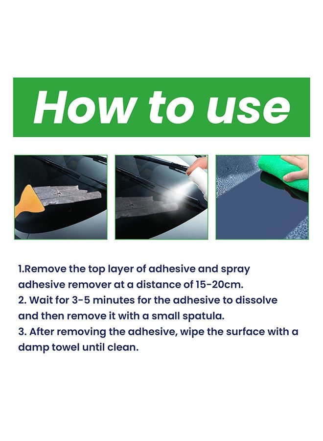Homonth Multipurpose Adhesive Remover, Sticker Remover Spray, Surface Safe Rapid Glue Remover With Scraper, Sticker Remover For Cars, Windows, Walls, Efficiently Remove Sticky Residues, Labels, Tape, Gum, Bandages, Adhesives, Wax 100ml - Image 2