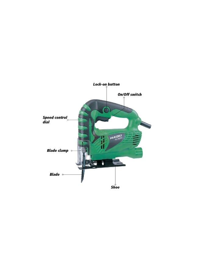 Hikoki منشار HiKOKI FCJ65V3E6Z، عمق قطع 65 مم، محرك 400 واط، سرعة متغيرة، خفيف الوزن 1.5 كجم – أداة كهربائية مدمجة ومتعددة الاستخدامات - Image 2