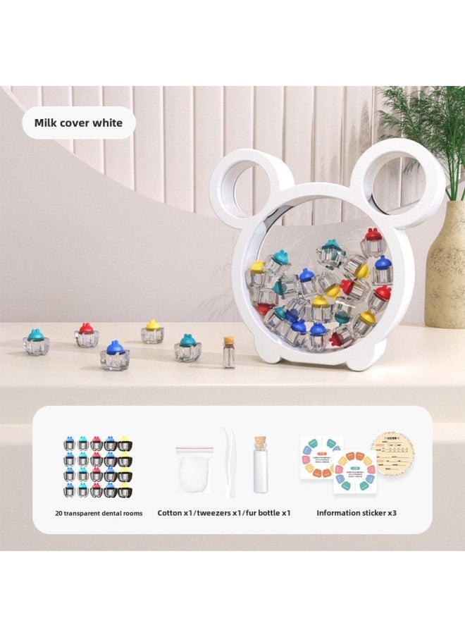 Generic Little Bear Baby Modeling Creative Storage Storage Box For Infants And Young Children Commemorative Fetal Hair Transparent Baby-Color:Milk Cover White Bear Baby Teeth Box [color Box] 320g  - Image 1