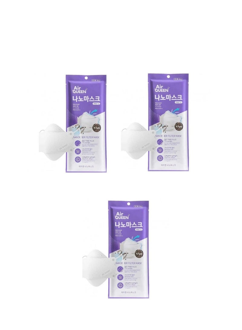 Air QUEEN Nano Fiber Filter Protective Mask - 3-Piece Set - Image 1