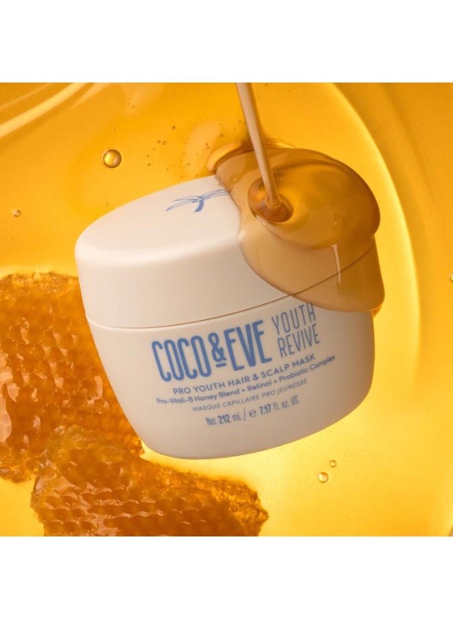 COCO & EVE Coco & Eve Pro Youth Hair & Scalp Mask. Anti-aging, strength, shine, volume. Regulate dandruff. With honey, retinol for youthful hydrated hair. - Image 2