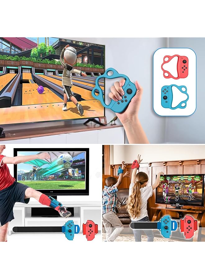 Switch Sports Accessories Bundle Set 18 In 1 Family Party Pack Game Accessories Kit For Nintendo Switch/Switch Oled Family Accessories Kit Compatible With Switch/Switch Oled Sports Games  - Image 2