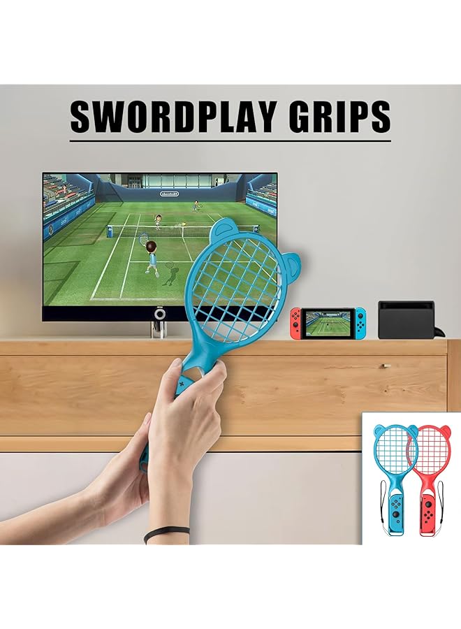 Switch Sports Accessories Bundle Set 18 In 1 Family Party Pack Game Accessories Kit For Nintendo Switch/Switch Oled Family Accessories Kit Compatible With Switch/Switch Oled Sports Games  - Image 5